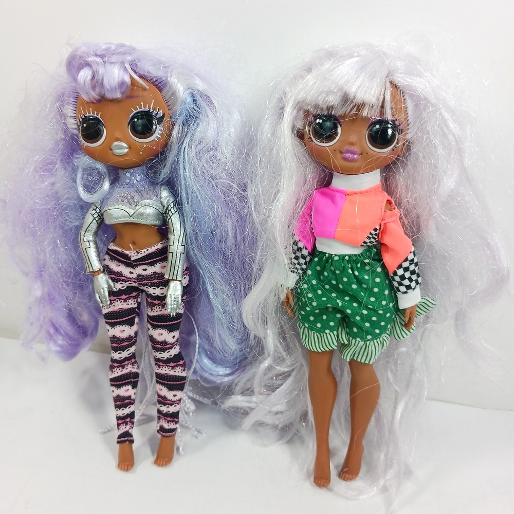 LOL Surprise OMG Fashion Dolls Lot of 2 Purple White Hair MGA 2019